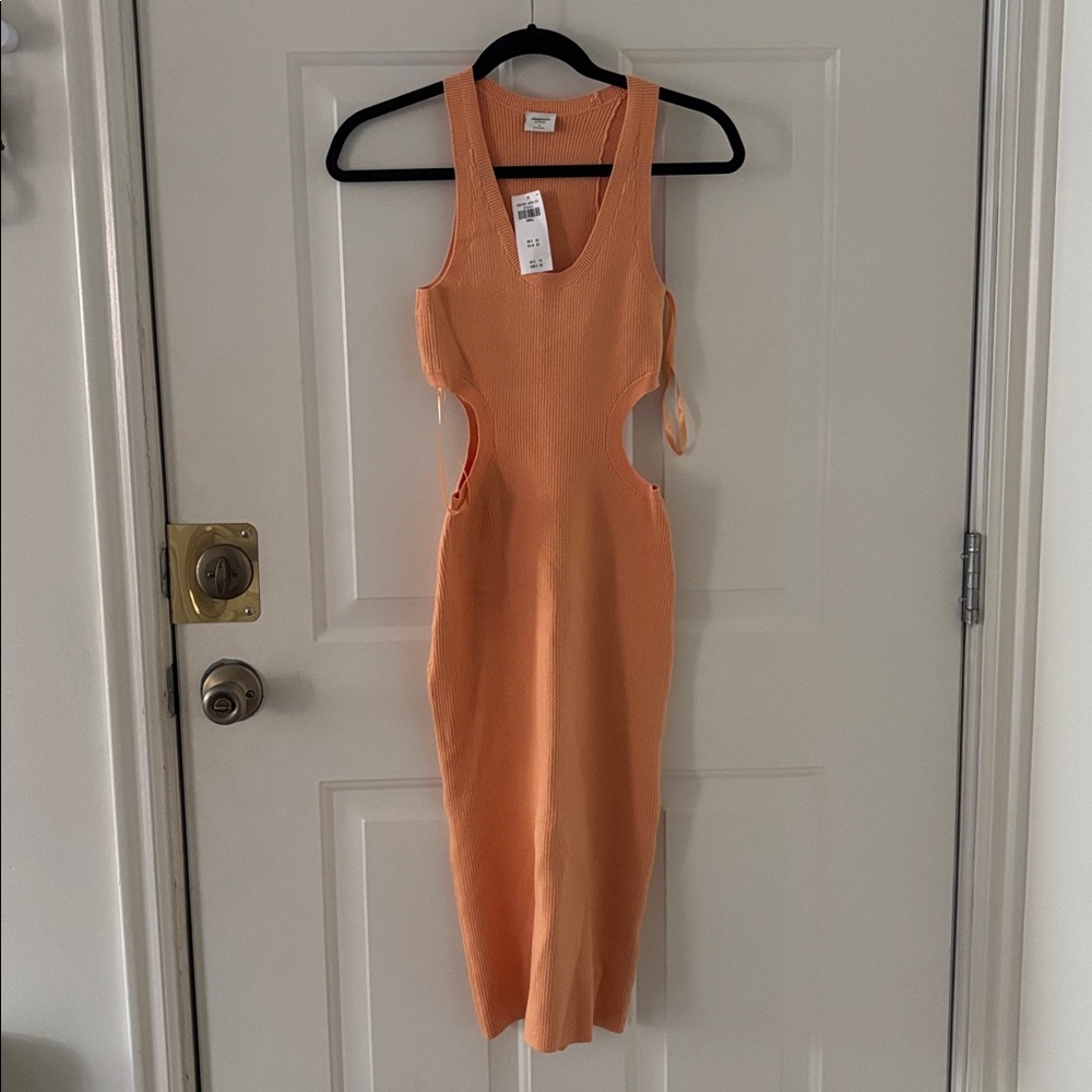 Abercrombie & Fitch Orange Midi Dress